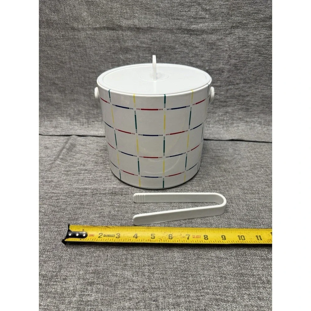Vintage 1990s Color Block Primary Color Ice Bucket Party Grid
